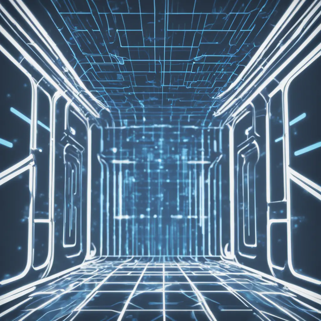 Abstract digital art representing the focused and controlled environment of a minimalist Arch Linux and Sway system.