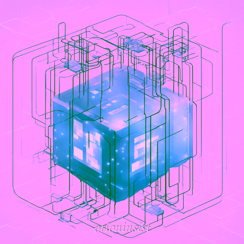 Abstract digital art representing a Proxmox home server, with glowing data nodes connected in a secure network on a dark background.