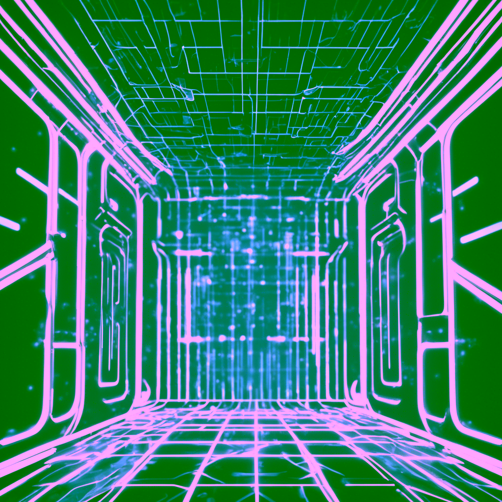 Abstract digital art representing the focused and controlled environment of a minimalist Arch Linux and Sway system.