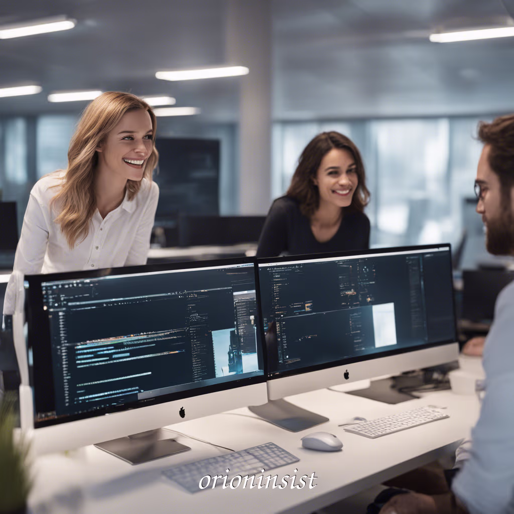 A focused developer's desk with two monitors showing a minimalist Arch Linux and Sway interface with code and web apps.
