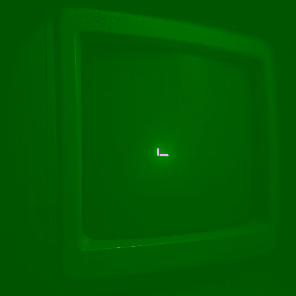 An old CRT monitor and terminal screen glowing with green light in a dark room