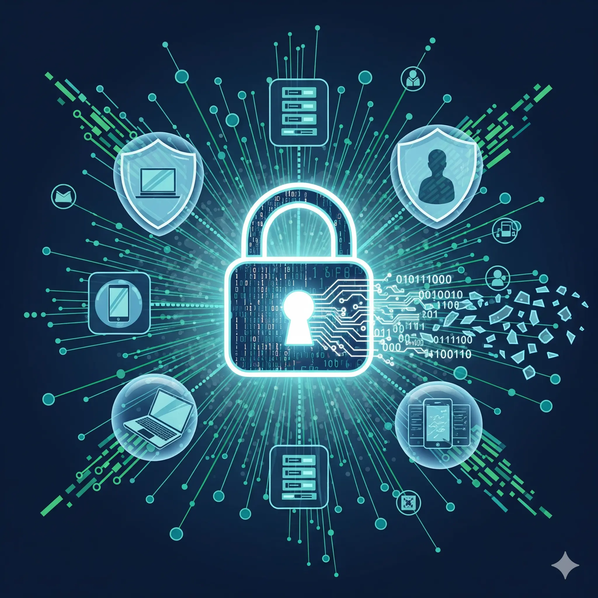 An illustration representing data privacy and security.