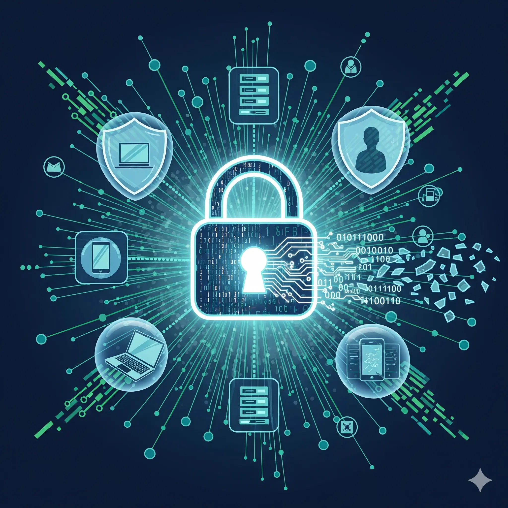 An illustration representing data privacy and security.